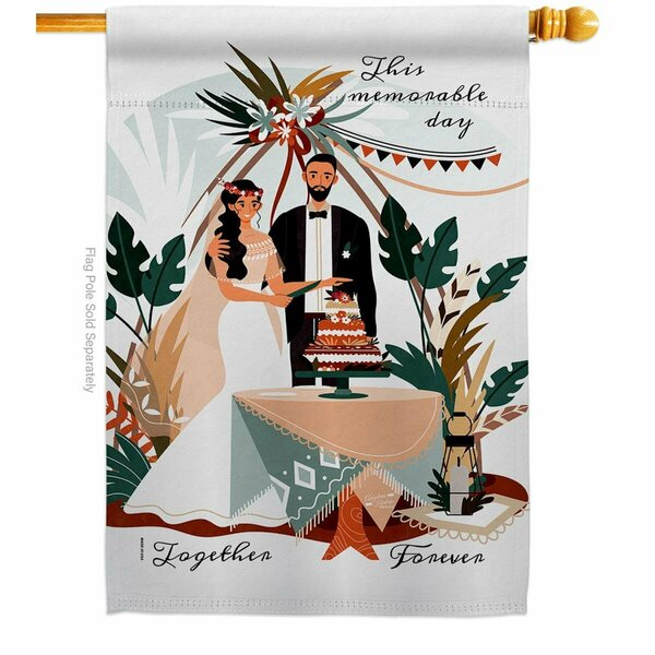 Patio Trasero Together Forever Celebration Wedding Double-Sided Garden Decorative House Flag, Multi Color PA3903153